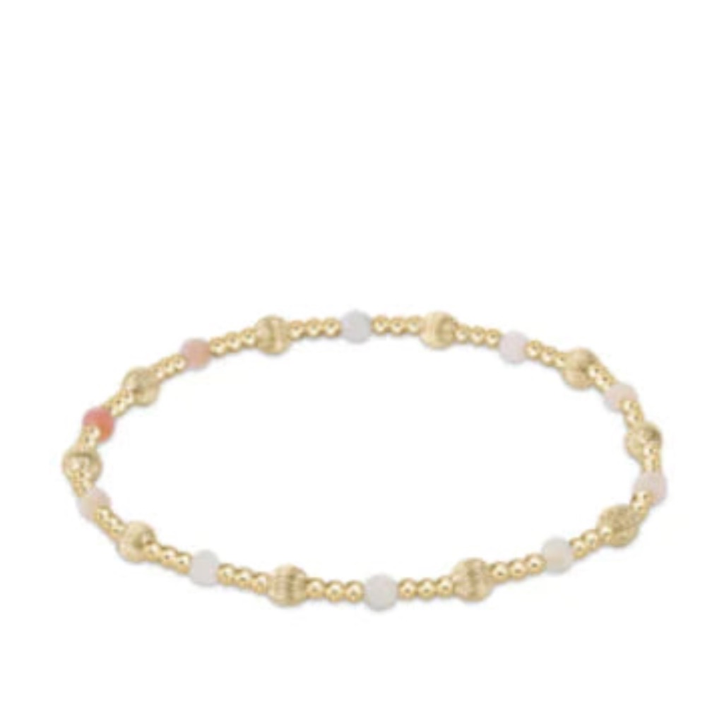 Nwt Enewton Dignity Sincerity Pattern 4mm Bead Bracelet Pink Opal